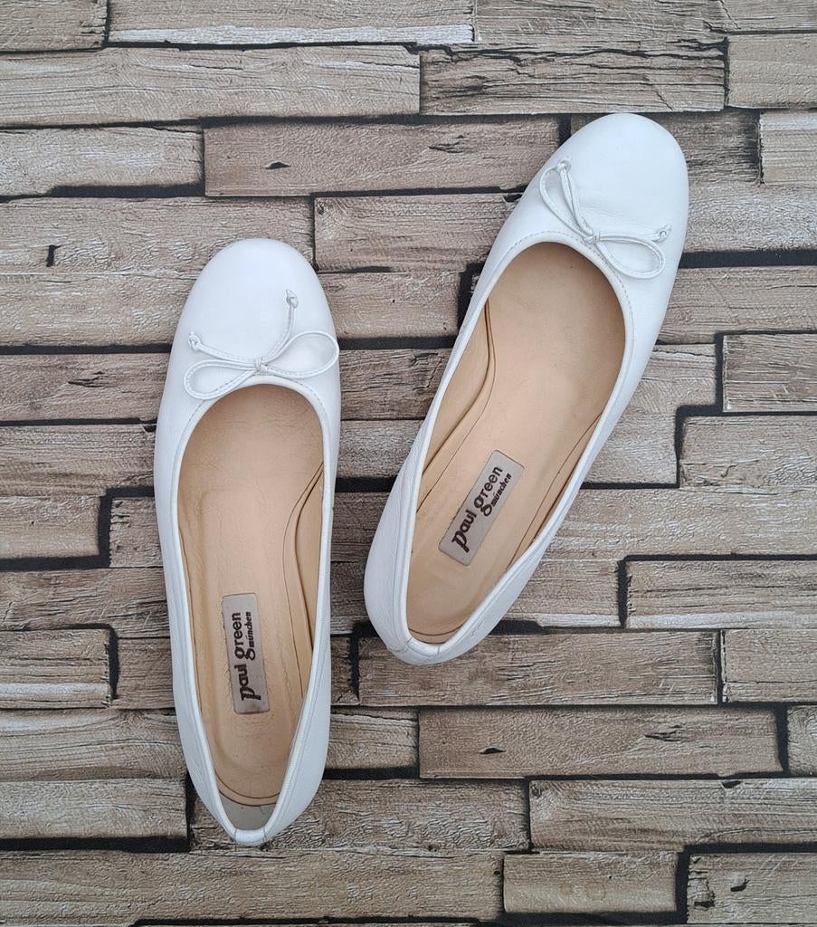 Paul Green - elegante leren ballerina's,  39, Kleding | Dames, Schoenen, Verzenden, Wit, Ballerina's, Zo goed als nieuw