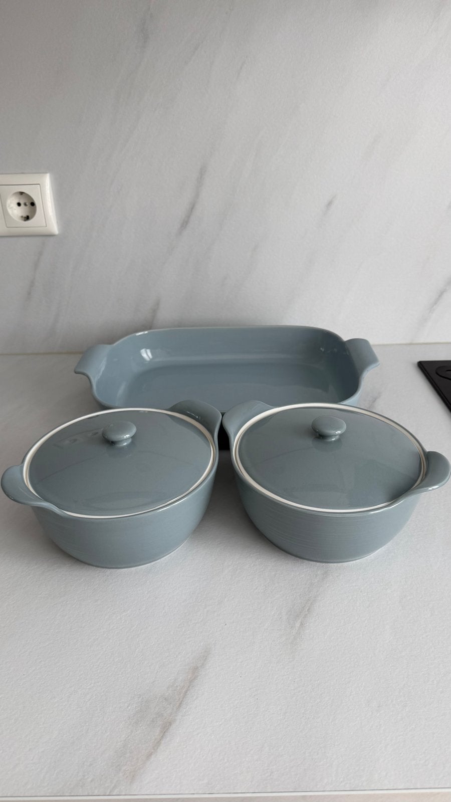Blauwe ovenschalen  (Blokker), Blauw, Ophalen of Verzenden, Zo goed als nieuw, Steen/keramiek