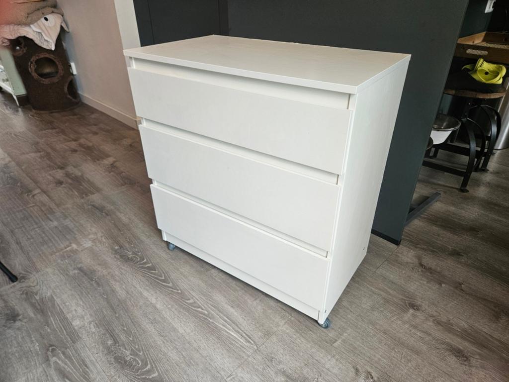 Ikea ladekast op wieltjes, 3 lades, Huis en Inrichting, Kasten | Ladekasten, 3 of 4 laden, Ophalen, Gebruikt, Overige materialen