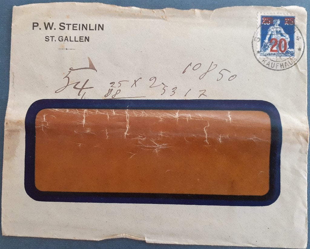 Zwitserland Envelop 1921, Ophalen of Verzenden, Envelop