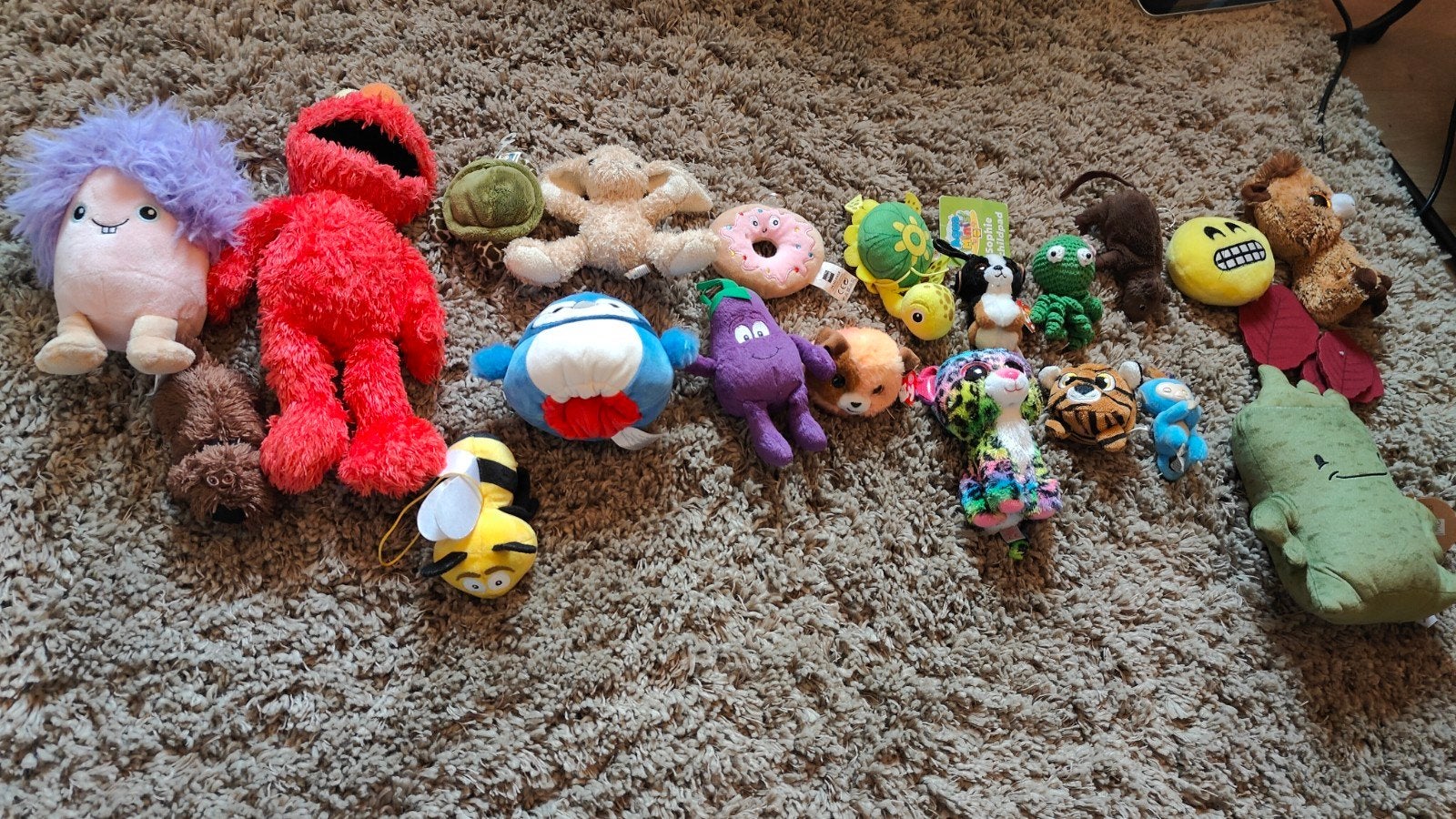 Grote collectie knuffels - Elmo, Ty, Hema, Albert Heijn, Kinderen en Baby's, Speelgoed | Knuffels en Pluche, Ophalen, Oranje, Gebruikt