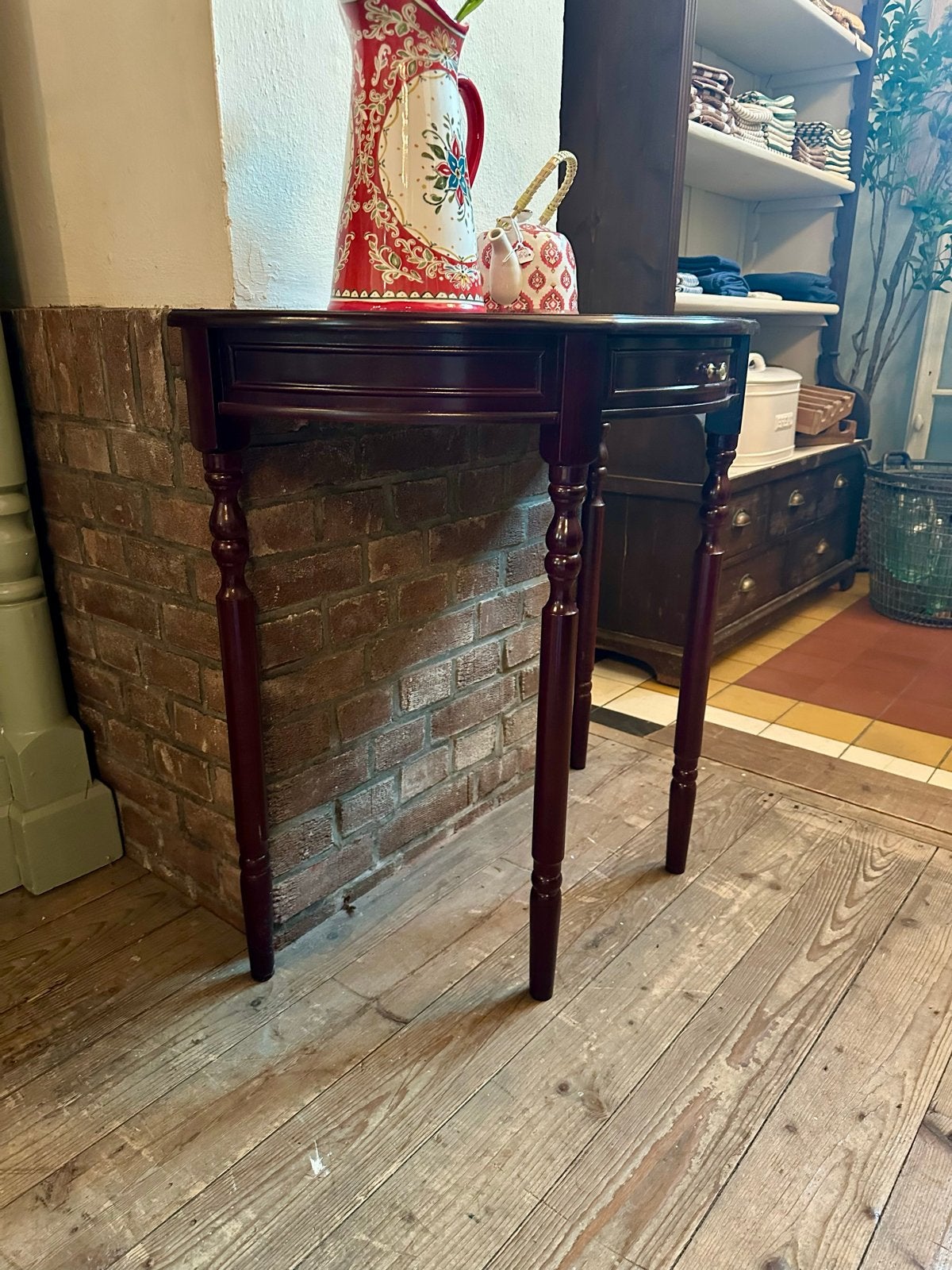 Klassieke mahoniehouten haltafel met lade landelijke stijl, Ophalen