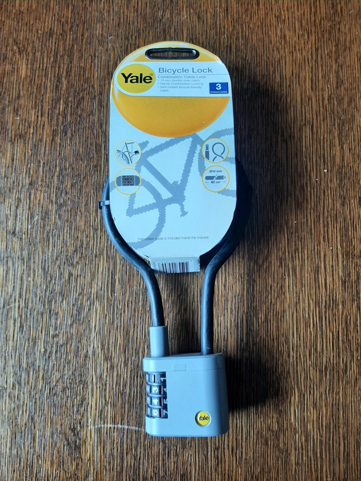 Yale Combinatie Kabelslot - 10mm x 80cm, Ophalen, Nieuw, Kabelslot