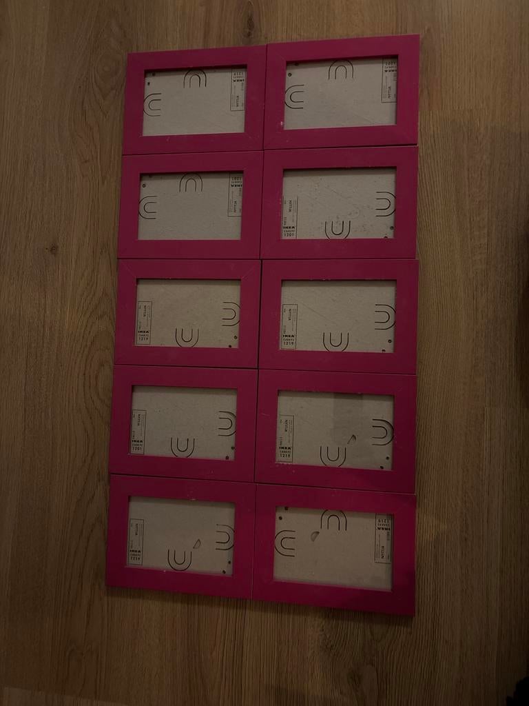 10x IKEA NYTTJA fotolijstjes, roze, 10x15 cm, Ophalen, Zo goed als nieuw