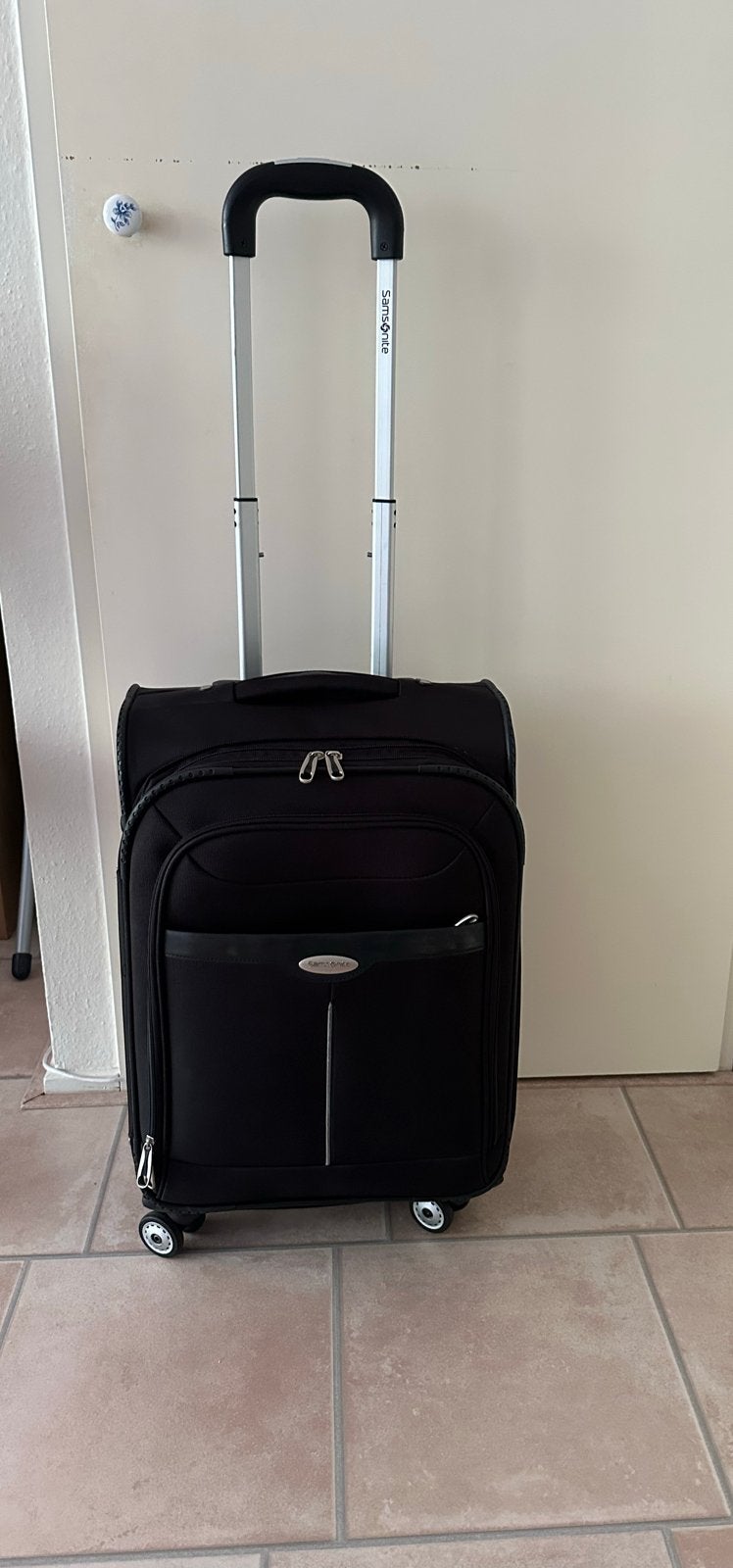 Samsonite Zwarte Trolley Koffer uitbreidbaar (4 wielen)58 cm, Ophalen, 30 cm of meer, Zwart, Zo goed als nieuw