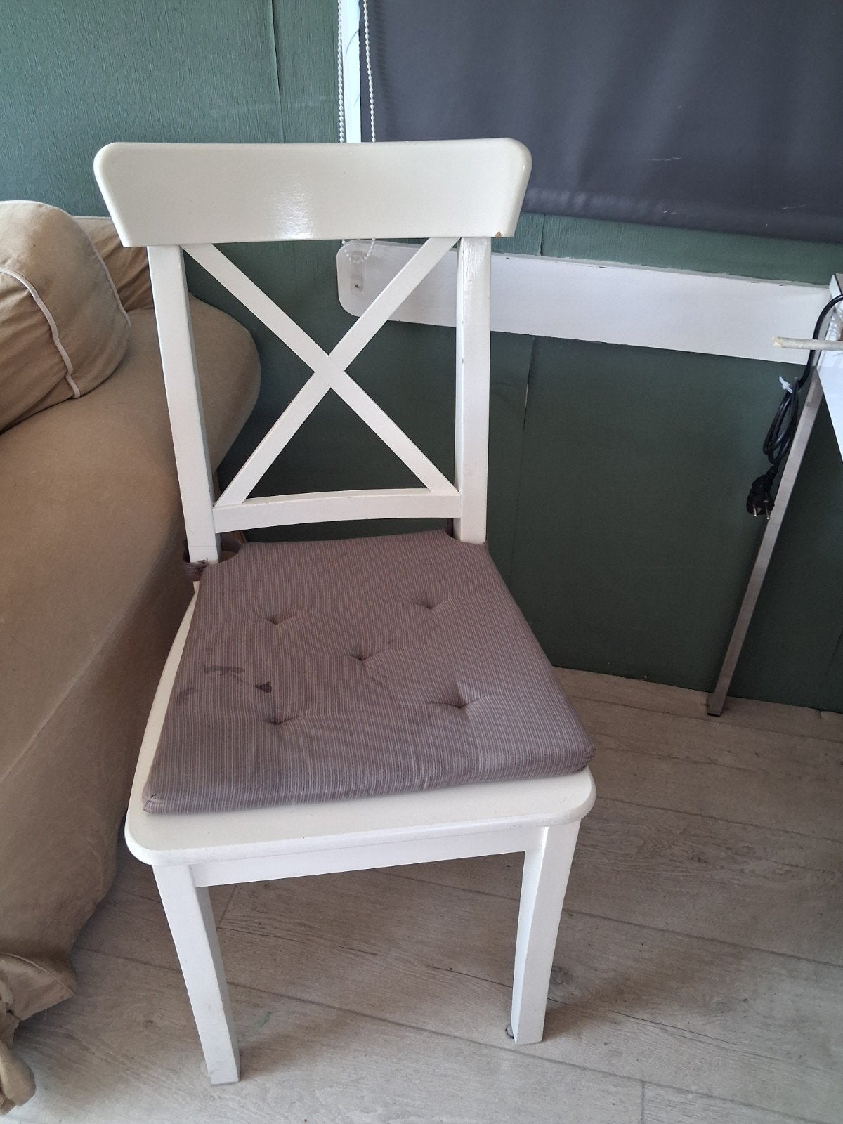 IKEA stoel met kussentje, Ophalen, Hout, Gebruikt, Wit