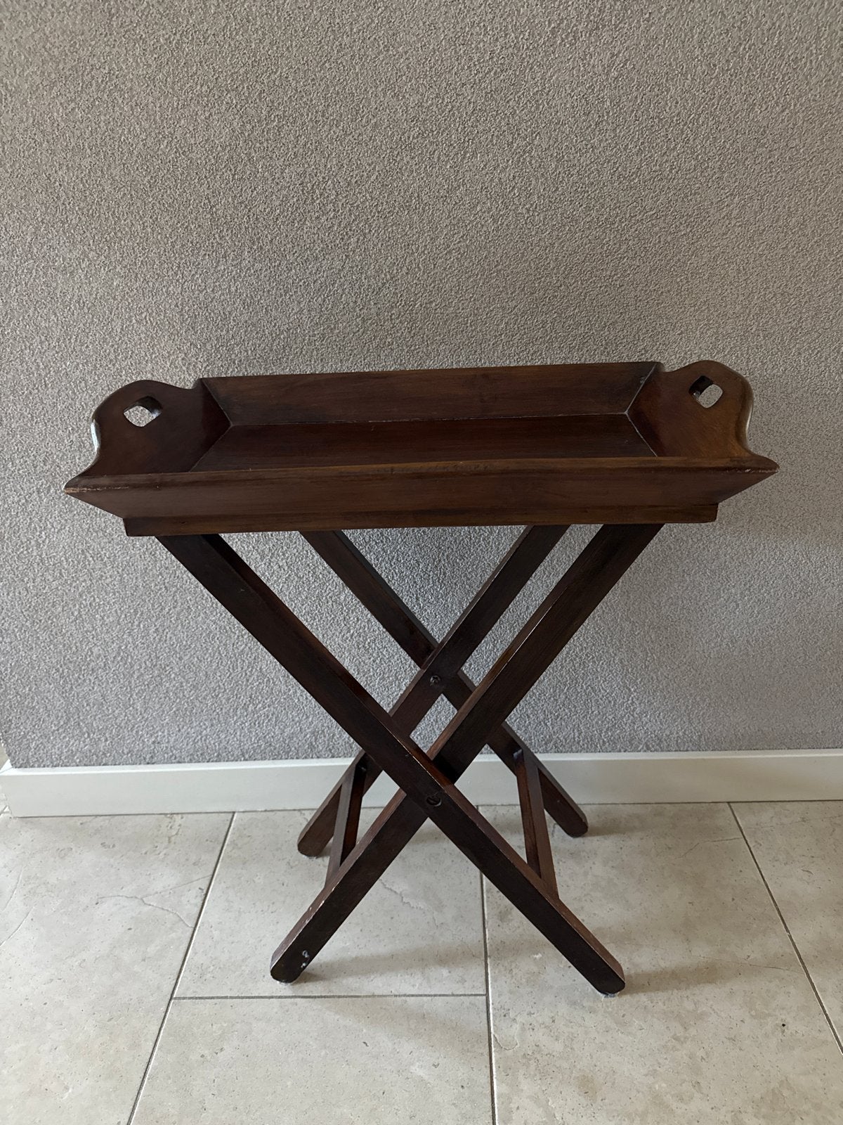 Antieke houten butlertray - inklapbaar, Ophalen