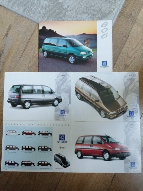 Peugeot 806 Brochure uit 1994 met 4 bijlages, Ophalen of Verzenden, Zo goed als nieuw, Peugeot, Peugeot