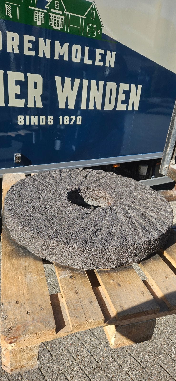 molensteen 80 cm diam, Tuin en Terras, Ophalen, Gebruikt, Minder dan 1 meter, Parasolvoet