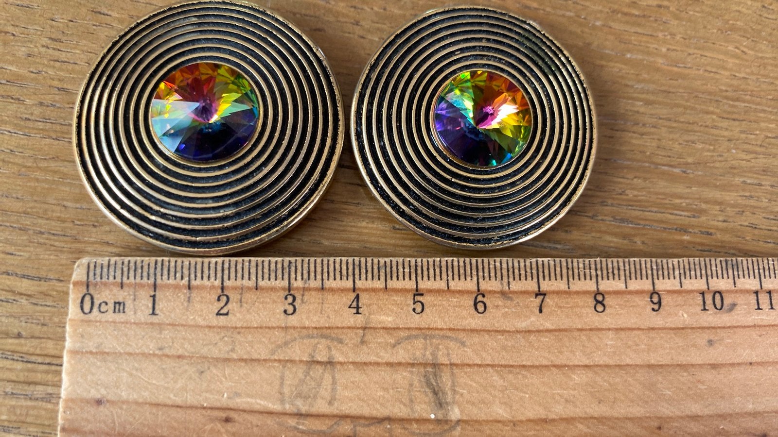 vintage clips met regenboog"kristal", Ophalen of Verzenden, Overige materialen, Overige typen