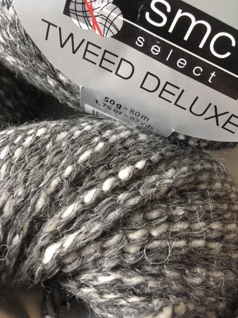 Foto 5 van 700 gr SMC Tweed de Luxe, Alpacagaren, grijs/wit