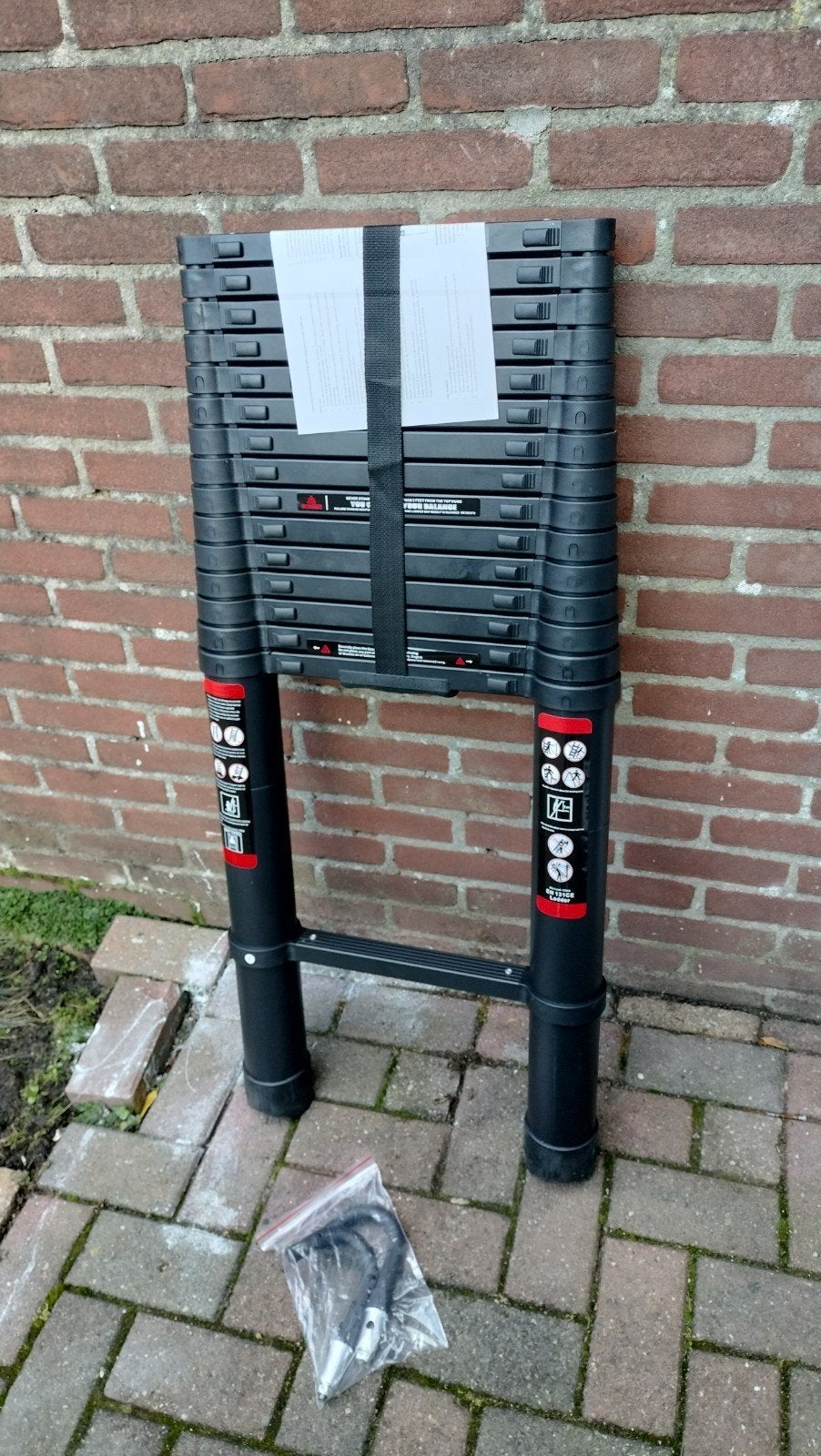 Telescopische ladder 6.2m + dakhaken NIEUW in doos, Ophalen of Verzenden, Nieuw, 4 meter of meer