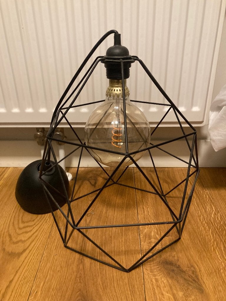 IKEA Hemma/Brunsta hanglamp met spiraal filament E27 lamp, Ophalen, Industrieel, Modern, Scandinavisch, E27 (groot), Zo goed als nieuw