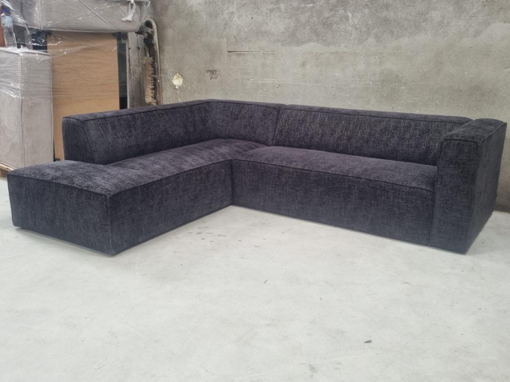 !!WIJ STOPPEN !! Hoekbank Memphis Black Chenille, Niet ingevuld, Niet ingevuld, Niet ingevuld
