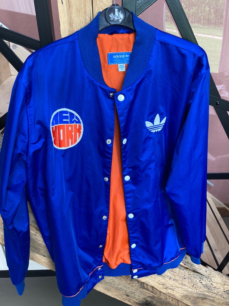 Adidas zomerjas, baseball jack, blauw, maat M, Ophalen of Verzenden, Zo goed als nieuw, Blauw