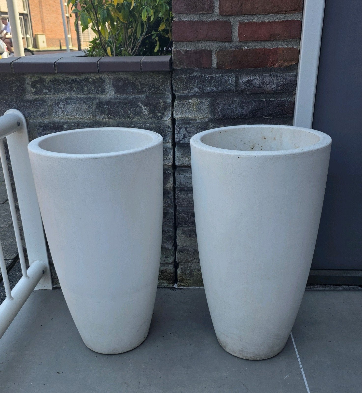 2x Elho Pure Soft Round High bloempot - wit, Kunststof, Gebruikt, 40 tot 70 cm, Ophalen