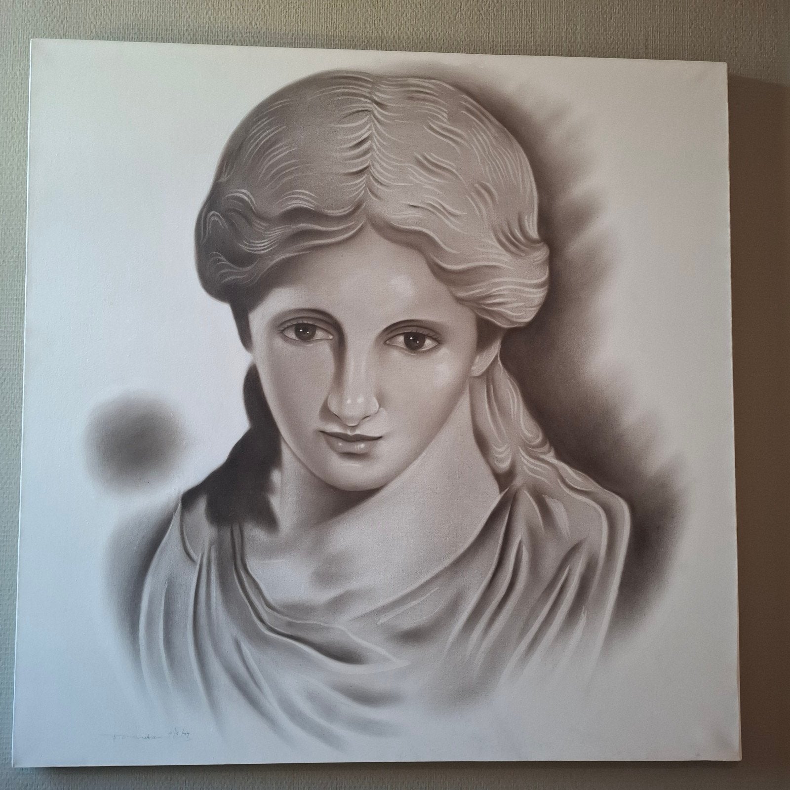 Klassiek Portret van Vrouw in Griekse Stijl, Antiek en Kunst, Kunst | Schilderijen | Klassiek, Ophalen