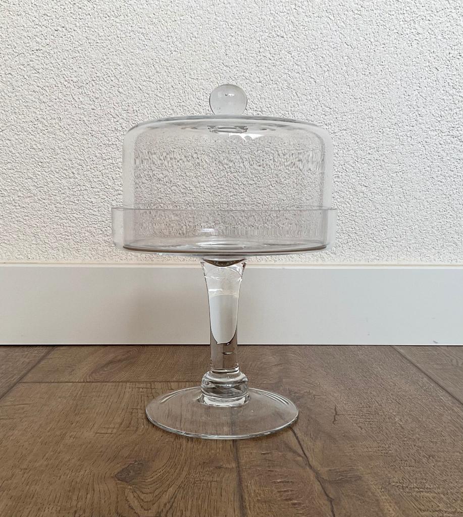 Glazen stolp op voet, Huis en Inrichting, Woonaccessoires | Stolpen, Ophalen, Zo goed als nieuw