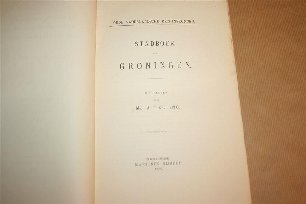 Stadboek van Groningen. Uitgave 1886., Ophalen of Verzenden, Gelezen