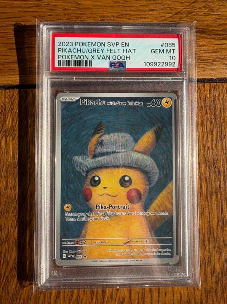 Pikachu Grey Felt Hat PSA 10 - Van Gogh, Ophalen, Nieuw