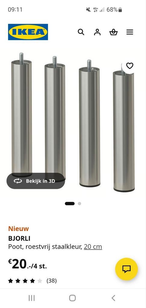 Ikea poottjes rvs, Huis en Inrichting, Ophalen, Rond, Minder dan 50 cm