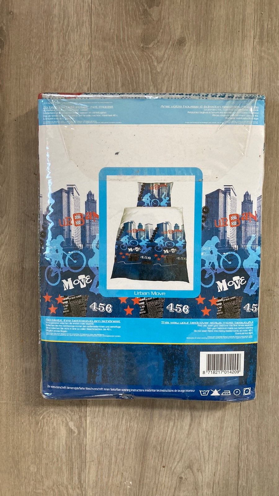Nieuw stoer jongens dekbedovertrek in verpakking, Blauw, Dekbedovertrek, Nieuw, Ophalen of Verzenden