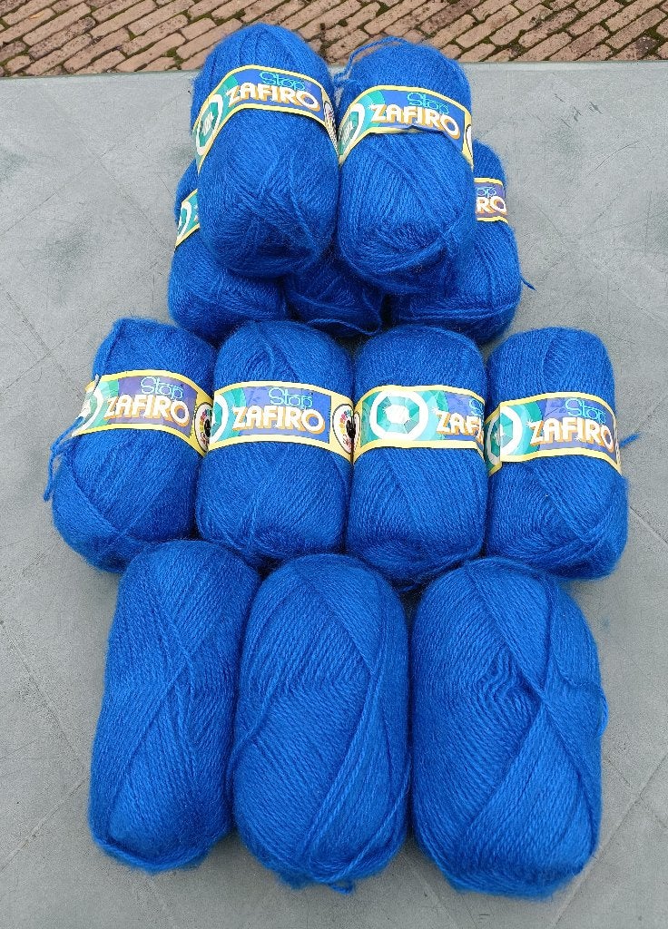 LANASSTOP Zafiro blauw wol garen 100 gram per bol (KW21), Hobby en Vrije tijd, Breien en Haken, Ophalen of Verzenden, Nieuw, Breien of Haken