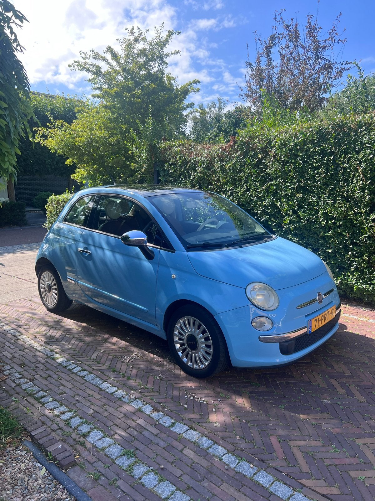 Fiat 500 0.9 Twinair 2011 Blauw, Auto's, Voorwielaandrijving, 86 pk, 31 €/maand, 905 kg