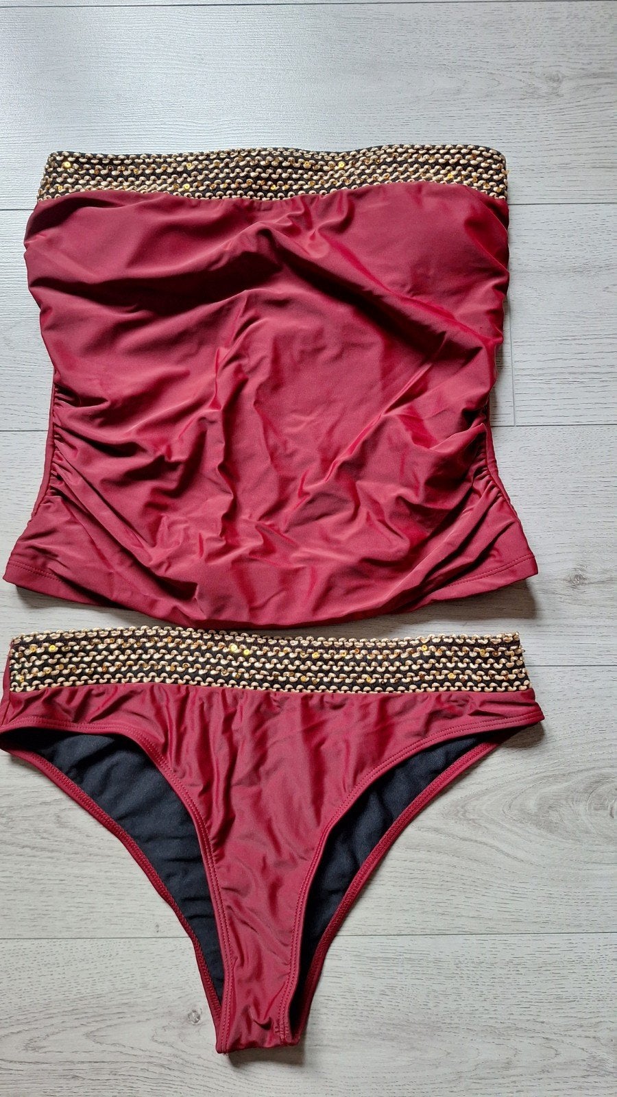Bordeaux rode tankini maat 44 XL, Ophalen of Verzenden, Zo goed als nieuw, Rood, Overige typen