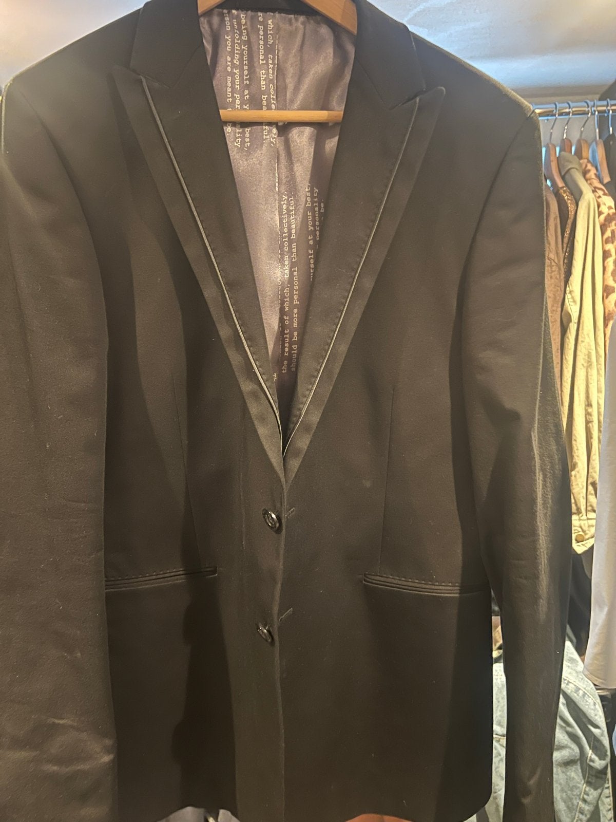 Hans Ubbink Zwart Colber met Opvallende Voering - Maat 54, Kleding | Heren, Kostuums en Colberts, Ophalen of Verzenden, Zo goed als nieuw