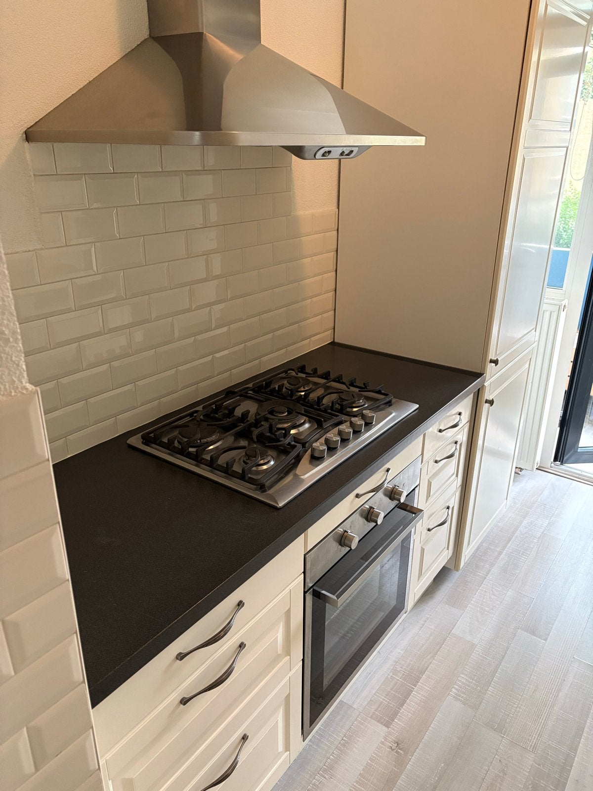 Complete Keuken met Gasfornuis, Oven en Afzuigkap, Ophalen, Dubbelwandige keuken, Zo goed als nieuw, Kunststof