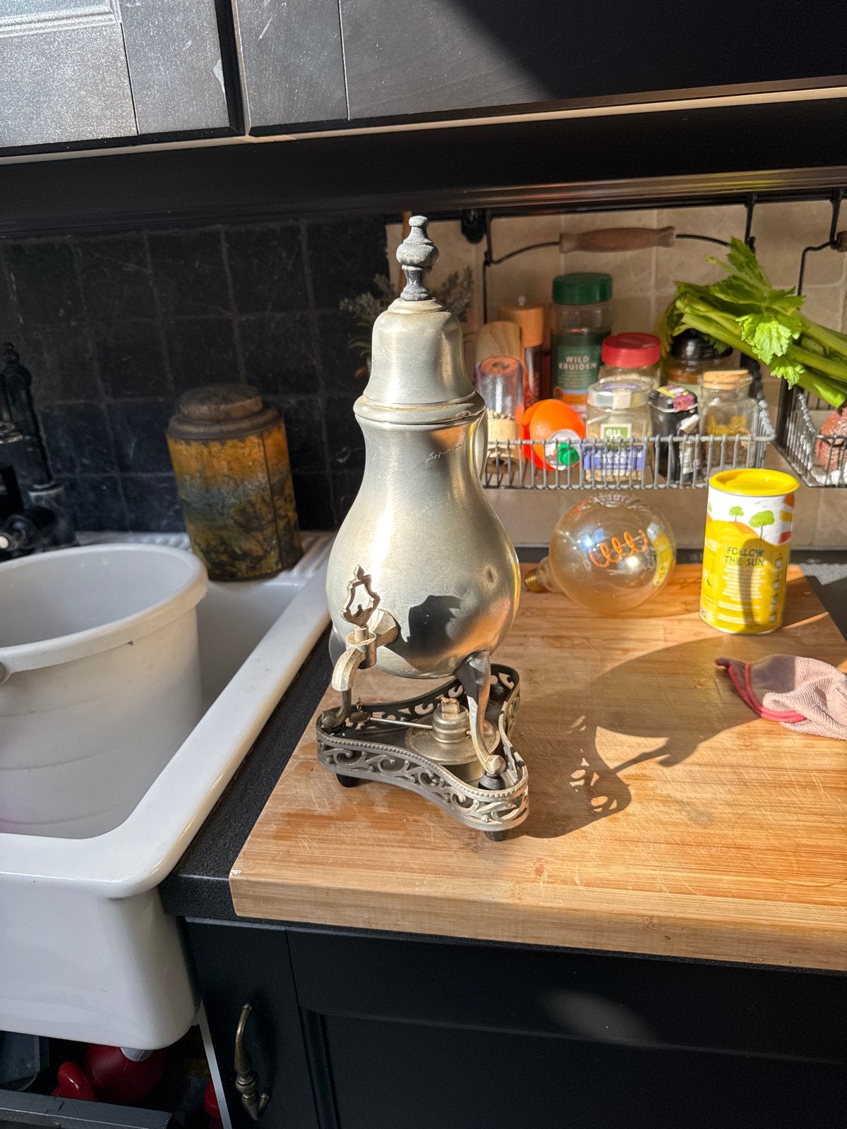 Douwe Egberts tinnen kraantjeskan - Jubileum 1753-1978, Antiek en Kunst, Ophalen of Verzenden