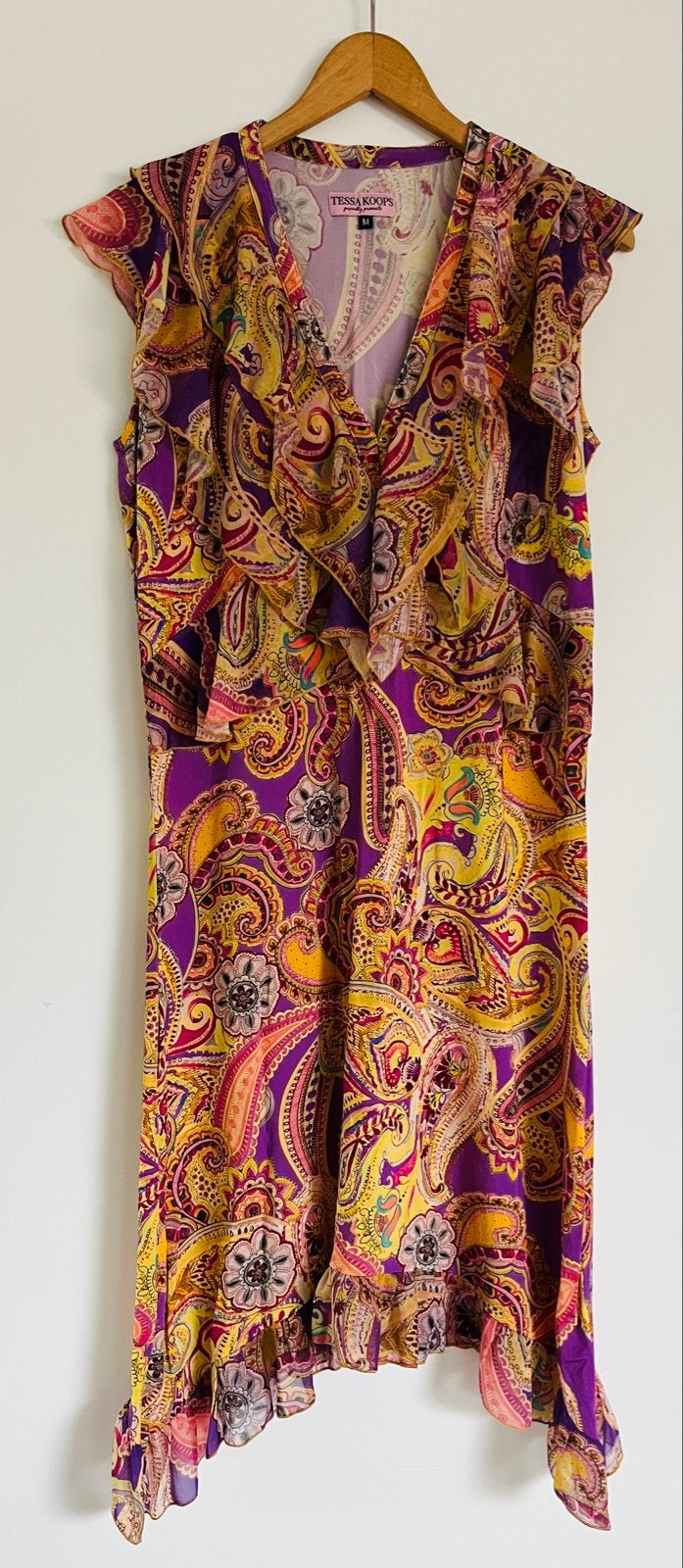 Tessa Koops Paisley Jurk Maat M, Maat 38/40 (M), Meerkleurig, Ophalen of Verzenden, Zo goed als nieuw