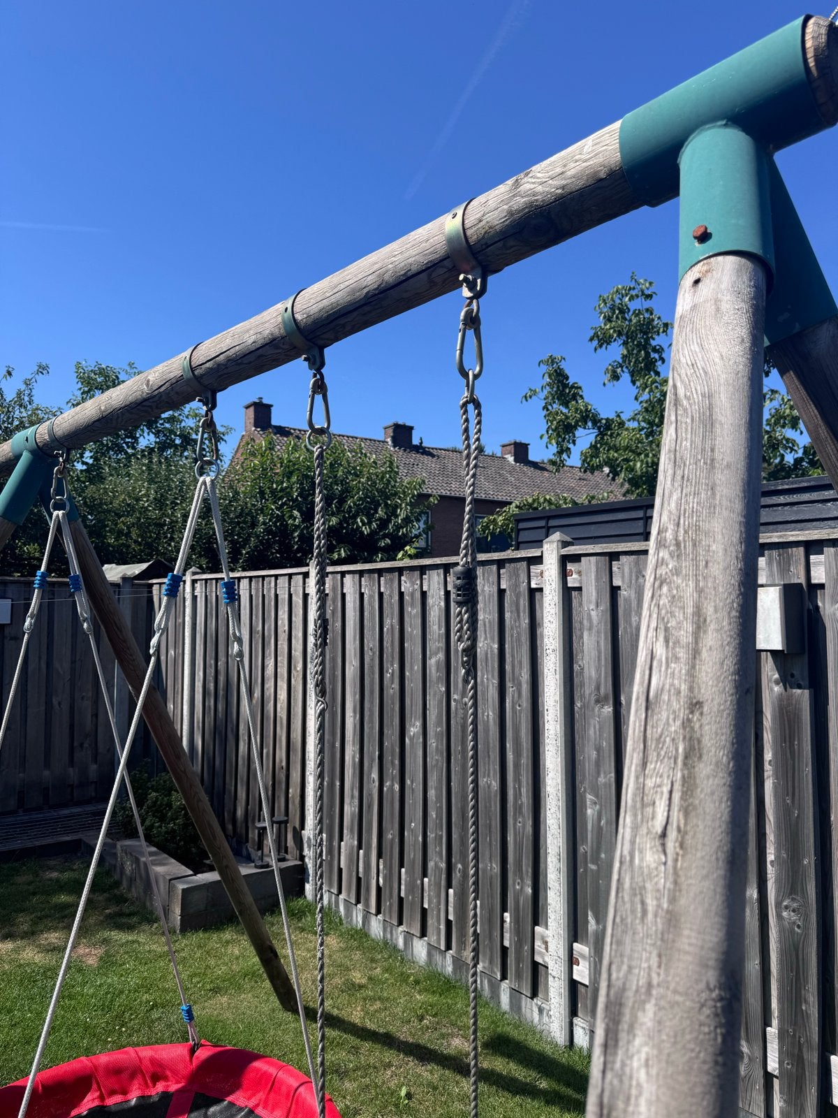 Schommelframe 370 cm breed (exclusief schommels), Kinderen en Baby's, Speelgoed | Buiten | Speeltoestellen, Ophalen, Gebruikt