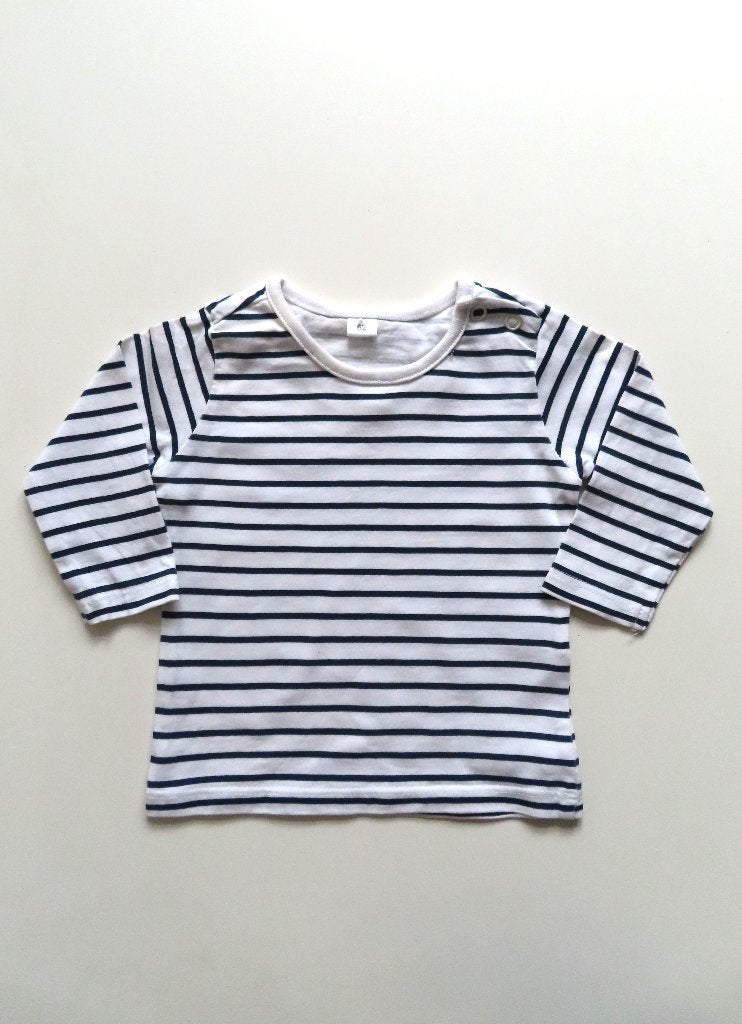 Longsleeve Gestreept Wit/Blauw mt 62 (L77), Kinderen en Baby's, Babykleding | Maat 62, Zeeman, Jongetje of Meisje, Ophalen of Verzenden