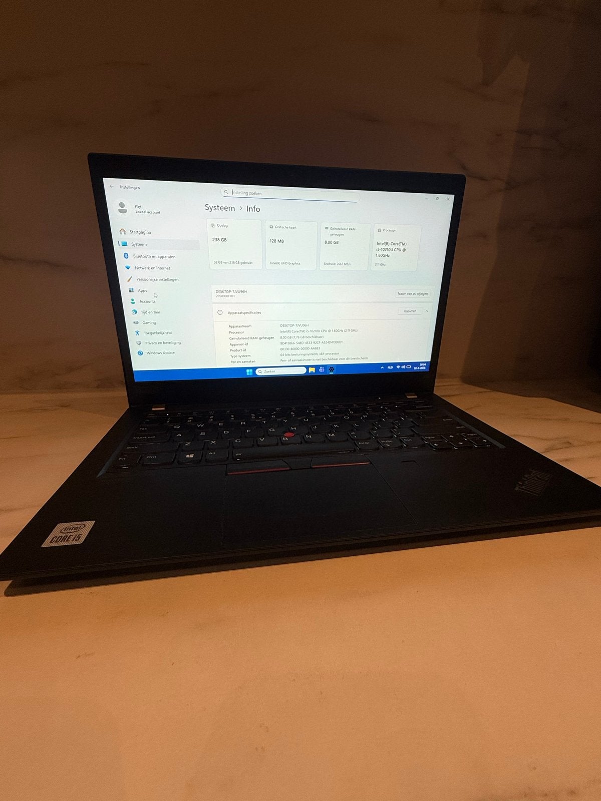 Lenovo ThinkPad met Intel Core i5 en 8GB RAM