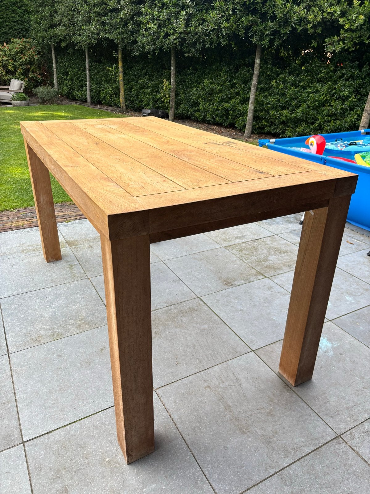 Teak tafel 200x100x105cm, zo goed als nieuw, Tuin en Terras, Tuintafels, Ophalen, Zo goed als nieuw, Rechthoekig, Teakhout