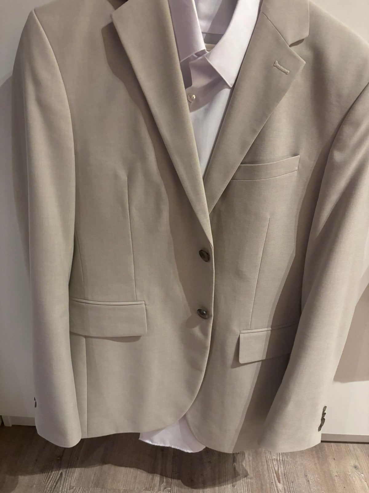 Nieuw! Heren kostuum vd WE mt 48 zand, Ophalen of Verzenden, Nieuw, Maat 48/50 (M), Beige