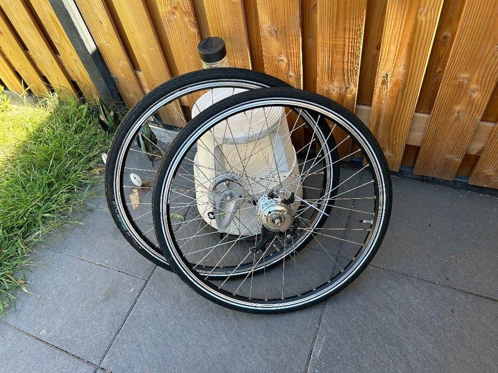 tk:Set Wielen 28 inch achterwiel 7 NEXUS versne. rollerbrake, Wiel, Gebruikt, Ophalen of Verzenden, Aluminium