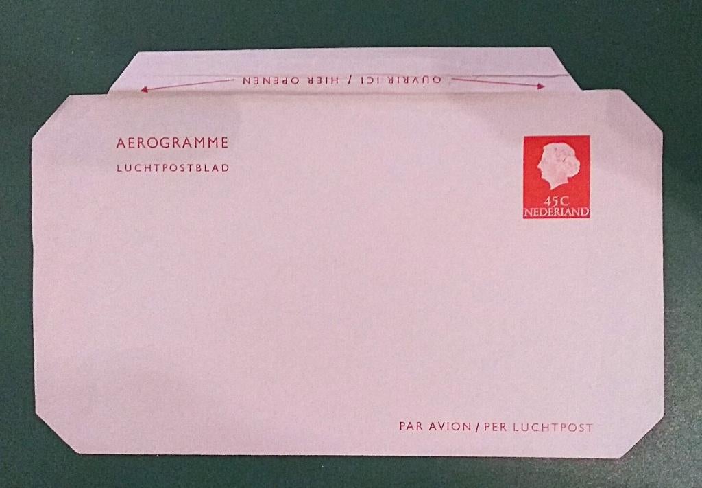 Luchtpostblad / Aerogramme 45 cent G.20 1968 zonder fosfor, Postzegels en Munten, Verzenden, Envelop