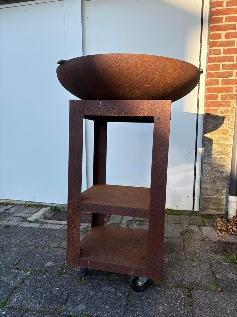Cortenstaal plancha / bbq vuurschaal, Ophalen, Zo goed als nieuw