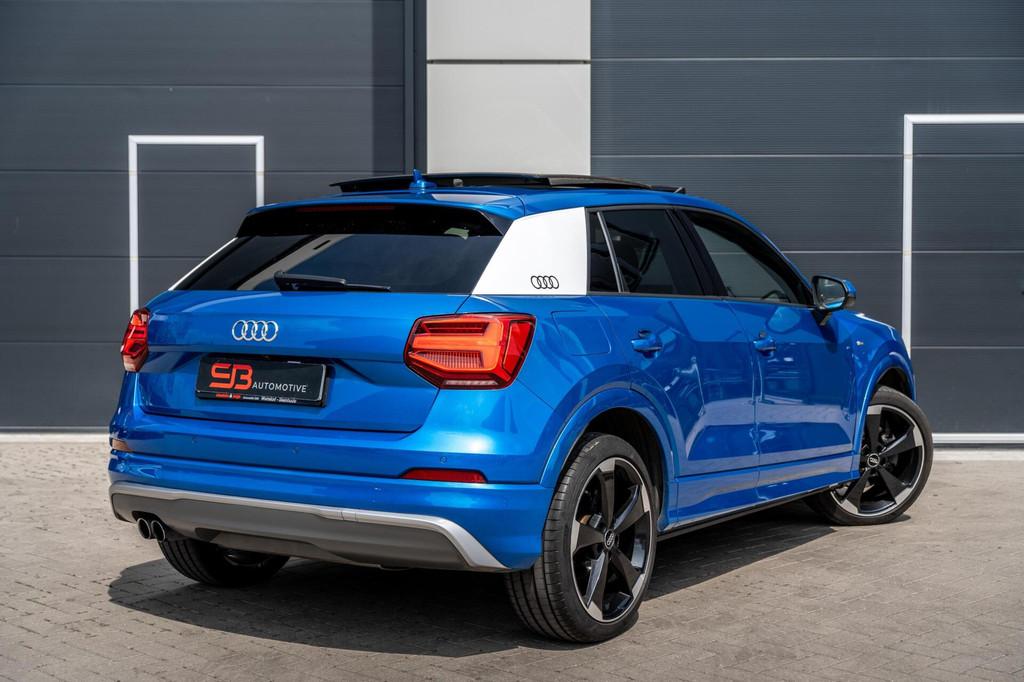 Audi Q2 1.4 TFSI CoD S Line Cam|Stoelverw|Adaptive|Pano|VOL!, Auto's, 1280 kg, 4 cilinders, 150 pk, Blauw