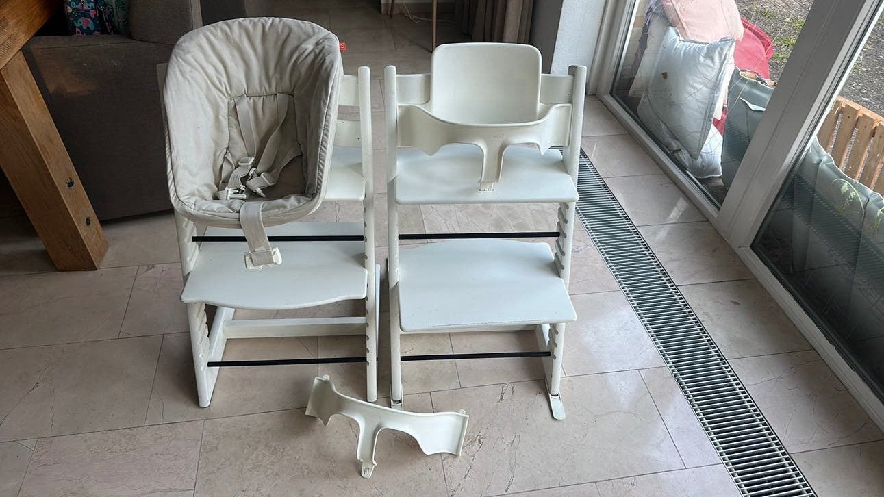2 Stokke tripp trapp kinderstoeltjes, Ophalen, Zo goed als nieuw