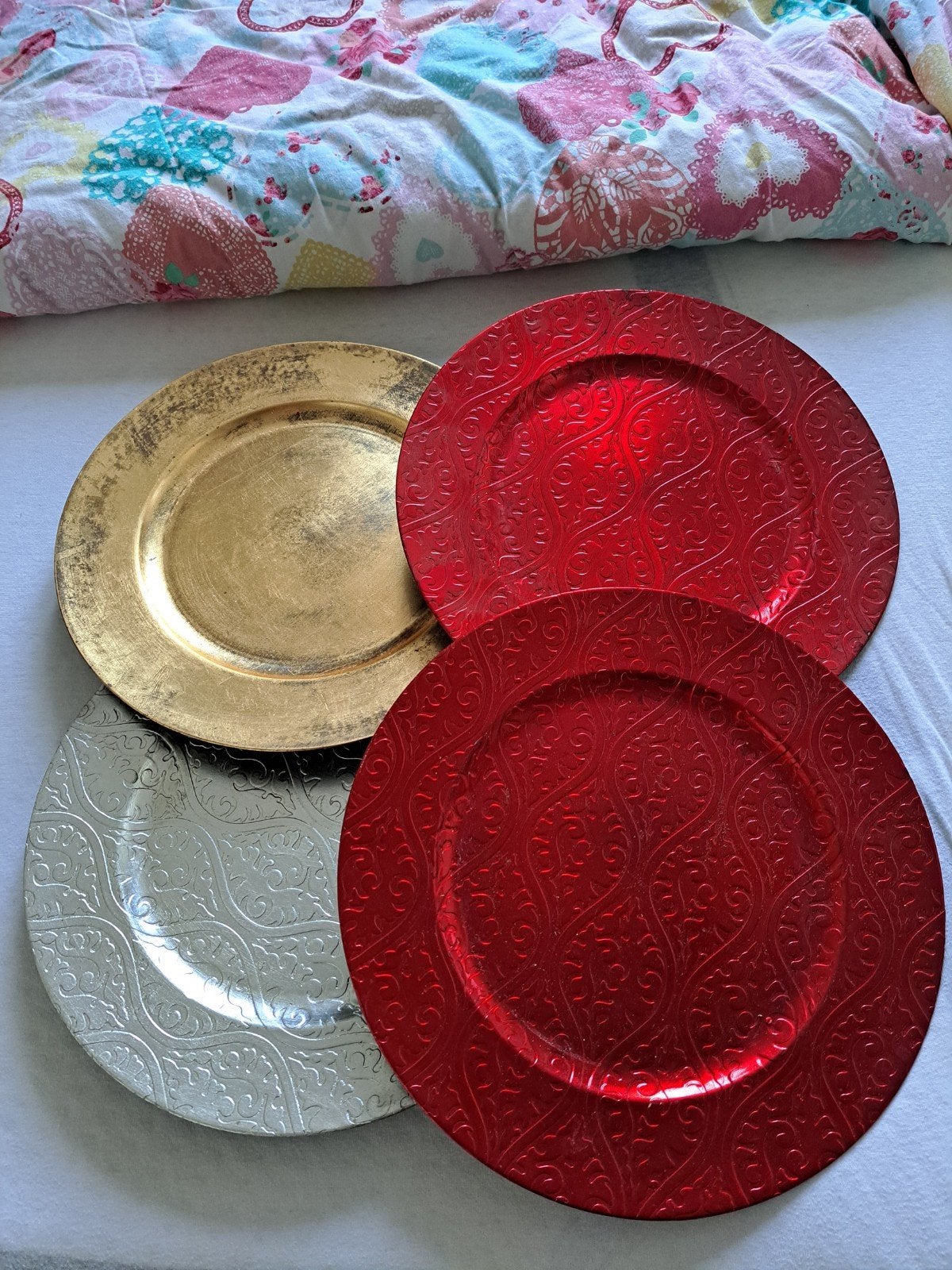 Decoratieve onderborden (rood, zilver, goud) - 4 stuks, Ophalen of Verzenden