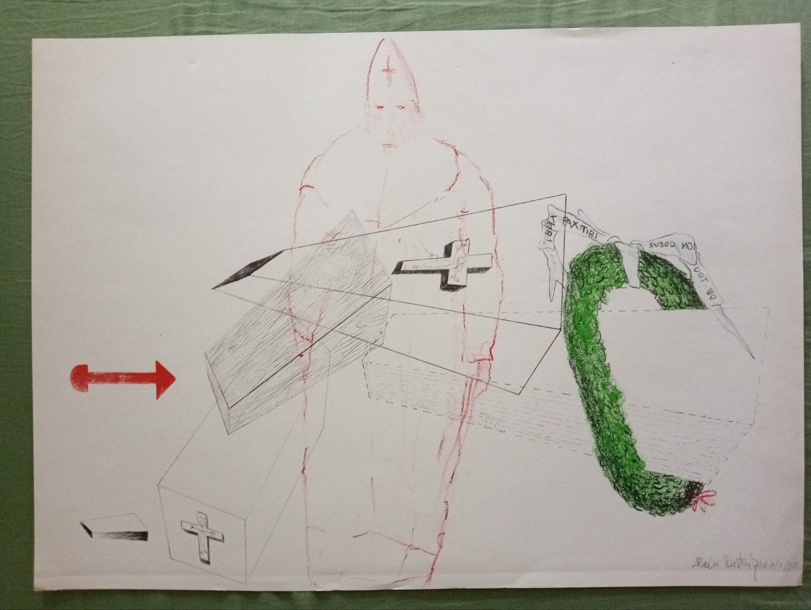 Alain Teister Lithografie 1971, Ophalen of Verzenden