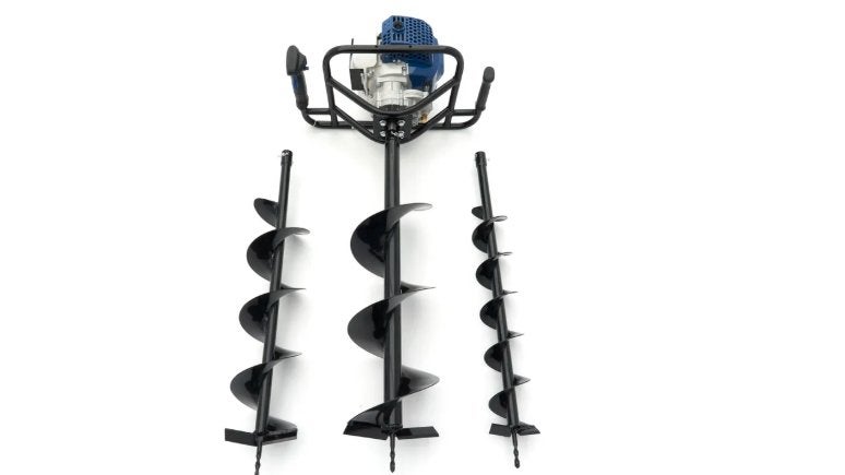 Te huur Grondboor benzinemoter met 3 boren 100-150-200 mm, Doe-het-zelf en Verbouw, Ophalen, Kolomboormachine