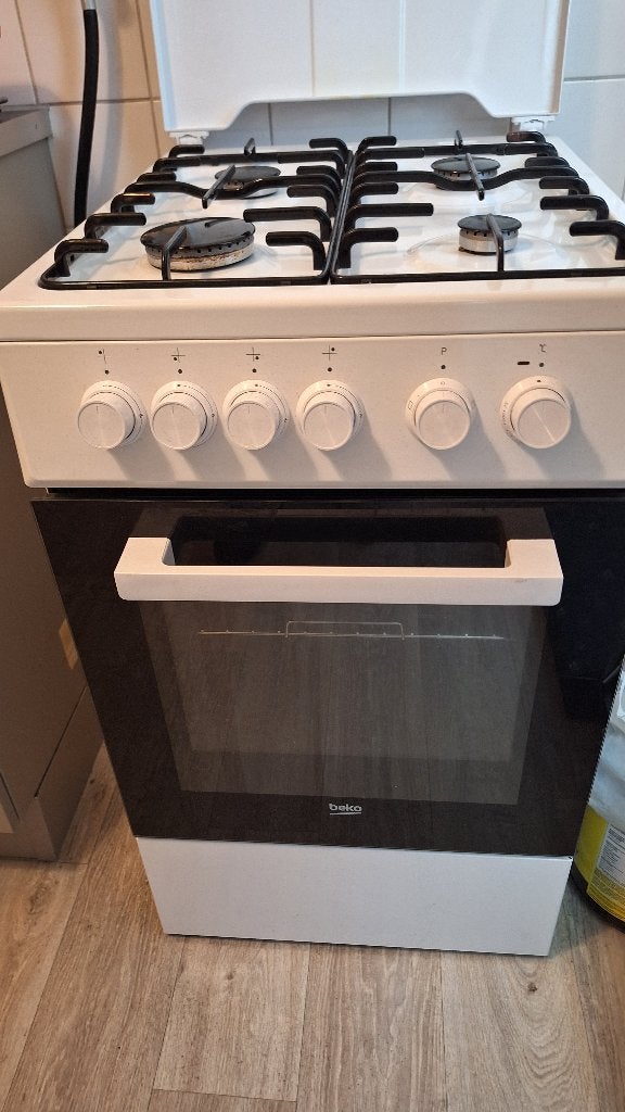 gasfornuis met electrische oven, Ophalen, 4 kookzones, Zo goed als nieuw, Gas