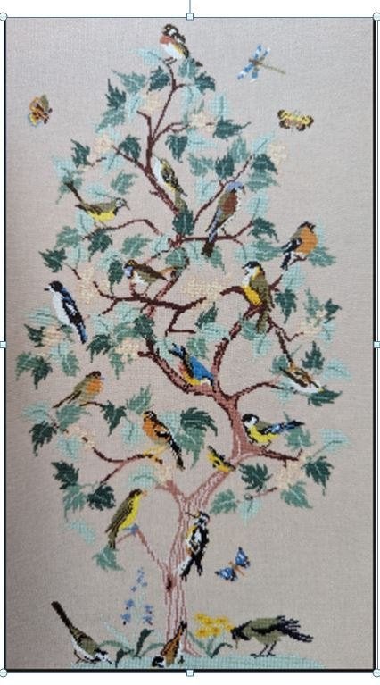 borduurpatroonen MIES BLOCH vogelboom met  18 vogeltjes, Ophalen of Verzenden, Zo goed als nieuw, Handborduren, Patroon
