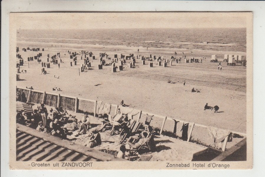 Zandvoort, Zonnebad Hotel d'Orange, Ophalen of Verzenden, 1920 tot 1940, Gelopen, Noord-Holland