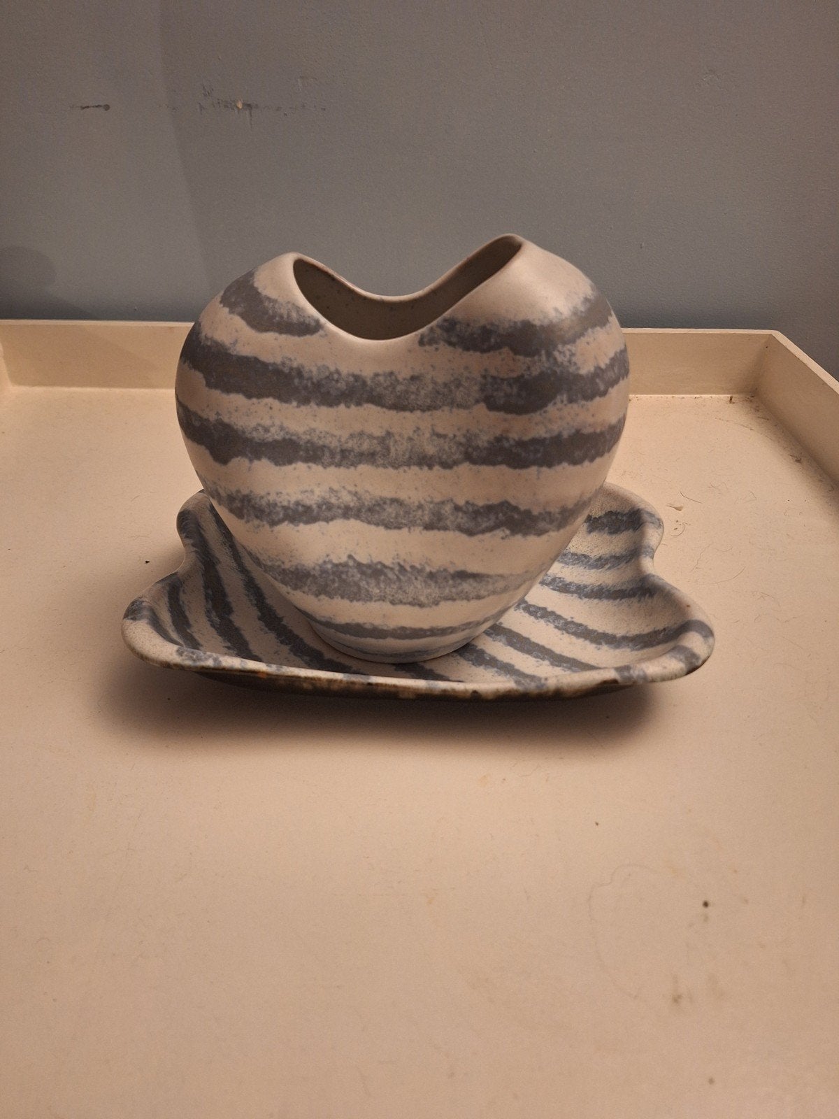 Vintage Carstens Tonnieshof Keramiek Vaas en Schaal Set, Ophalen of Verzenden